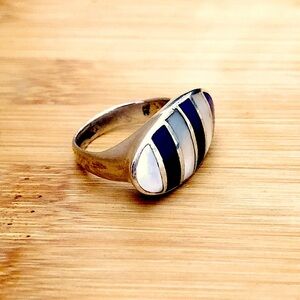 $78  Southwest Estate Ring  Sterling  Well Marked  LM or (ML & RF) 925  Size 6